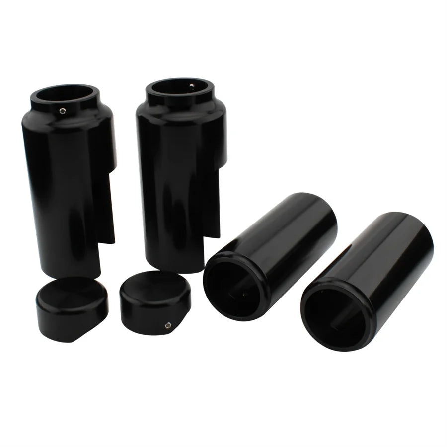 Motorcycle Bike Fork Boot Covers Tube Cap Kit Black For 2018 2019 2020 2021
