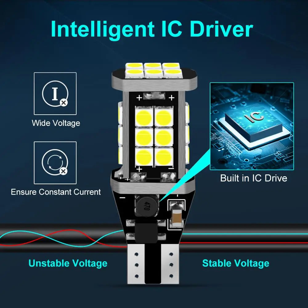 W16W LED Bulb T15 Led Canbus OBC Error Free 920 921 912 Lamp 3030SMD Car Reverse Lights Ba