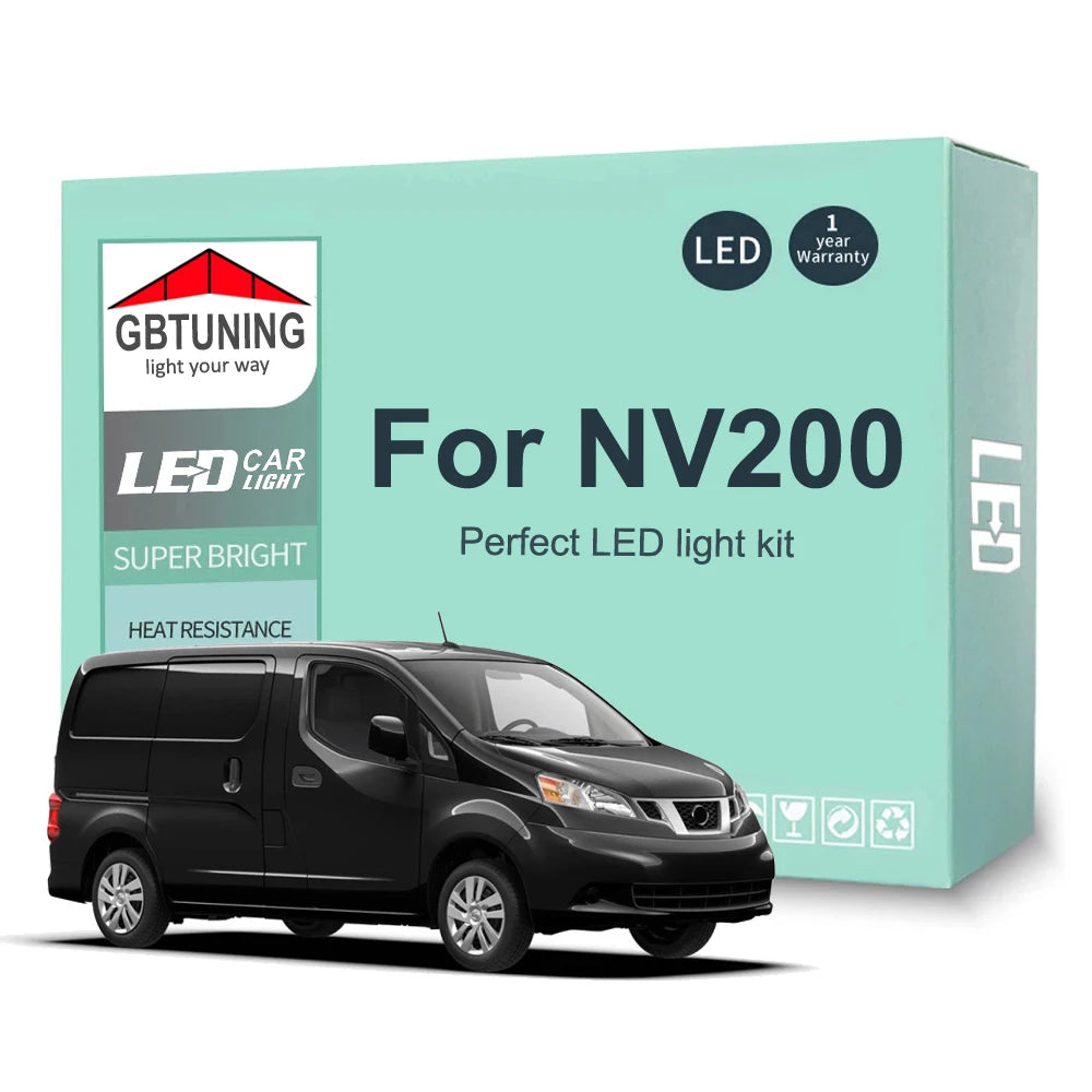 9-Piece LED Interior Light Kit for Nissan NV200 2010-2016 - Canbus Dome Map Door Trunk Bulbs | AUTOKITSHOP