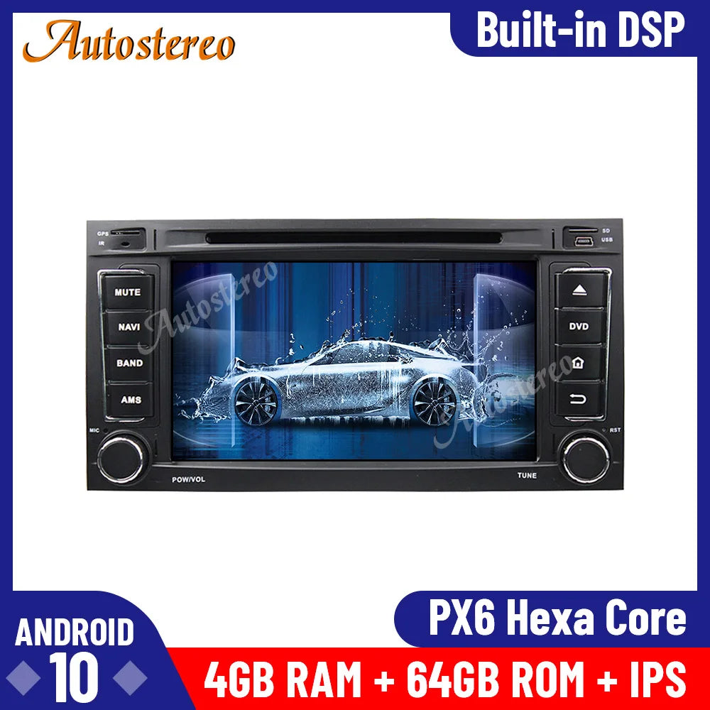 Wireless Carplay Android 13 128G Car GPS Navigation For VW Volkswagen TOUAREG 2003-2010 T5