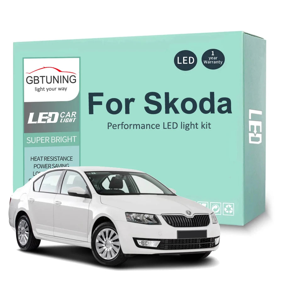 LED Interior Light Kit for Skoda Octavia Superb Fabia MK1 MK2 MK3 1 2 3 Sedan Combi Canbus Reading Trunk LED Interior...