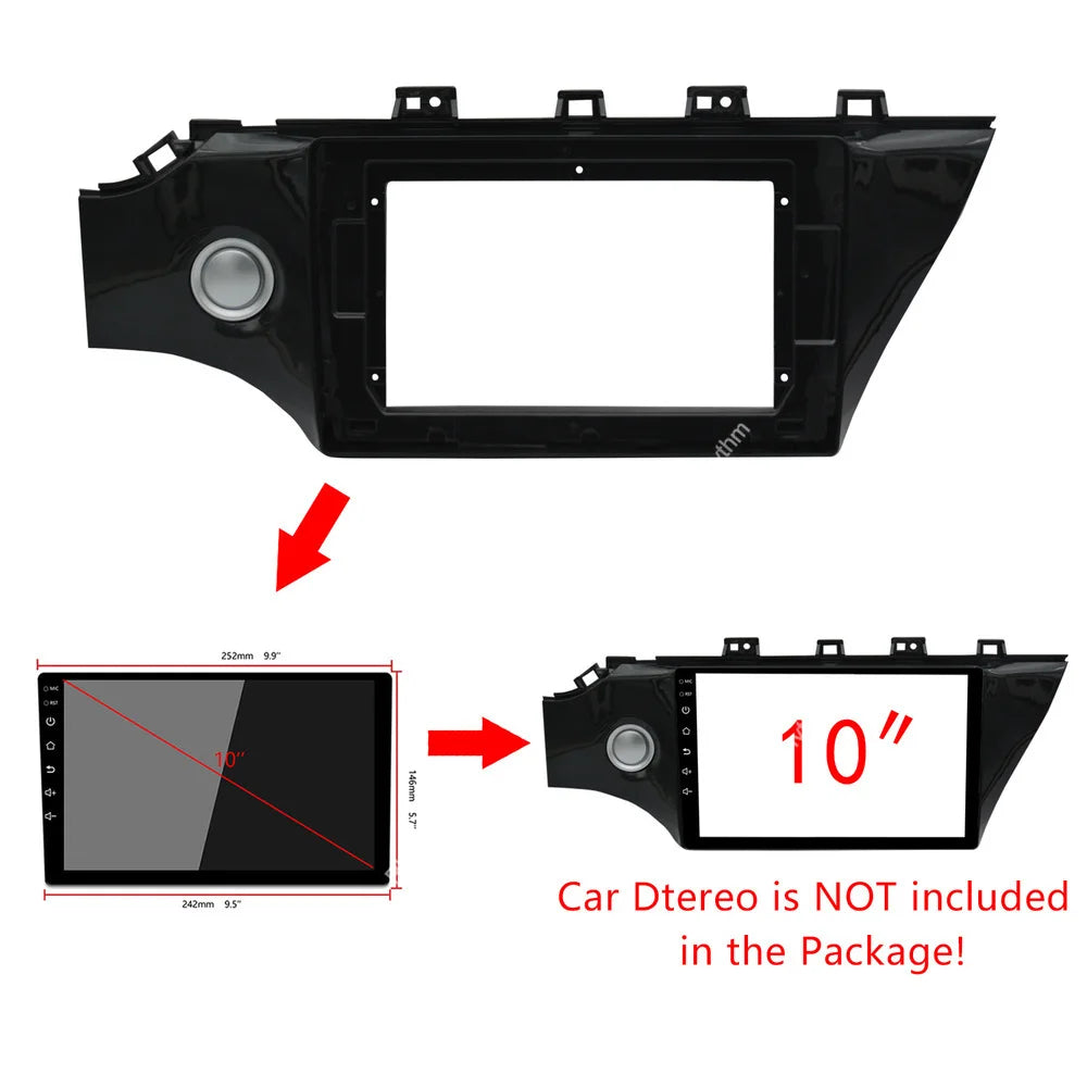 10.1 Inch Car Fascia for KIA RIO4 / K2 2017 2018 Stereo Panel Dash Double Din Car Frame Ru | AUTOKITSHOP