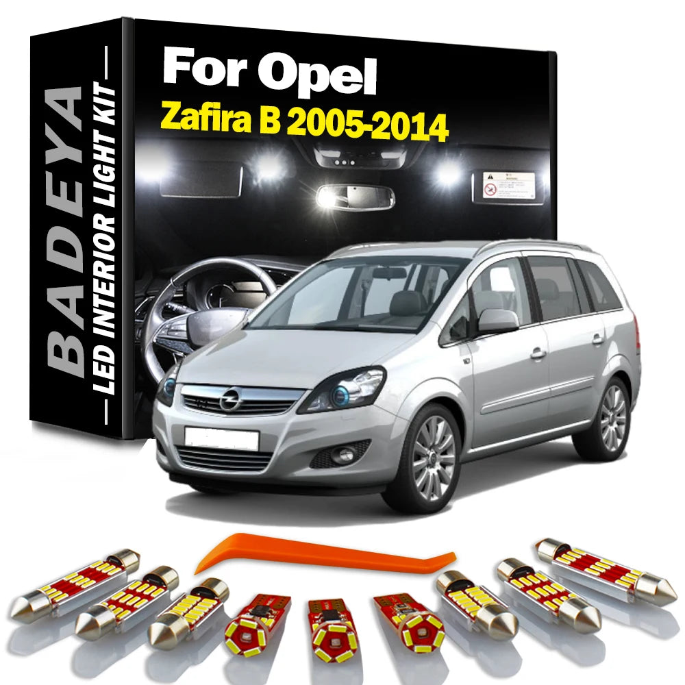 11-Piece LED Interior Light Kit for Opel 2007-2012 - Canbus Error-Free Interior Bulbs