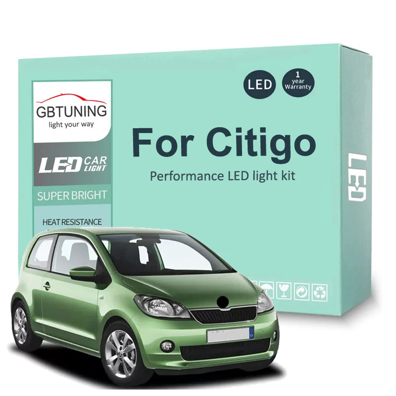 11-Piece LED Interior Light Kit for Skoda Citigo 2011-2018 - Canbus Dome Map Door Trunk Bulbs | AUTOKITSHOP