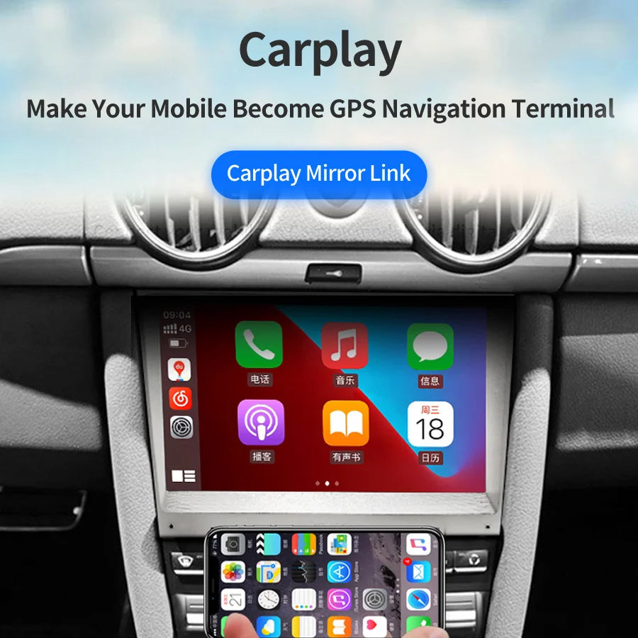2Din Android 11 Screen GPS Stereo For Porsche Cayman S Boxster 987 911 997 2006 2015 Car R