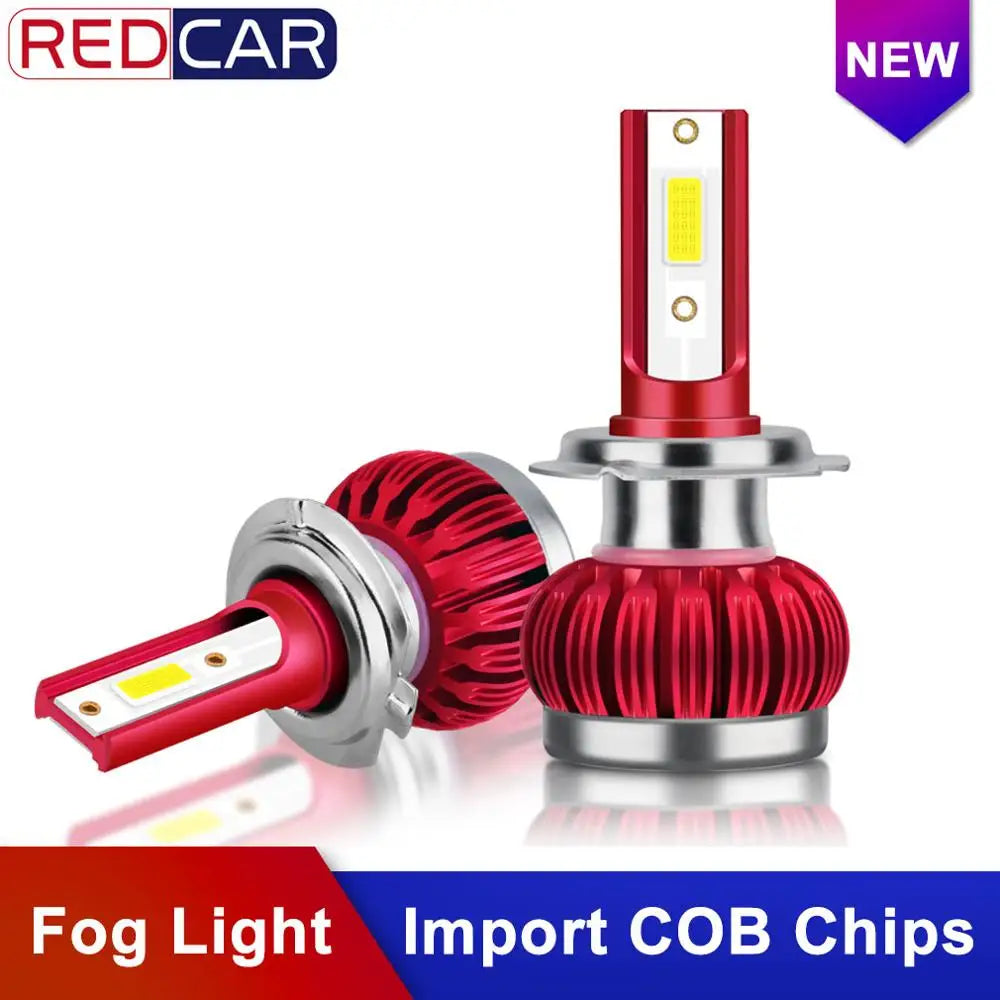 Car H4 Fog Light COB Chips 1400LM H1 H7 9005 HB3 9006 HB4 H11 Led Bulb Auto Lamp 6000K Whi