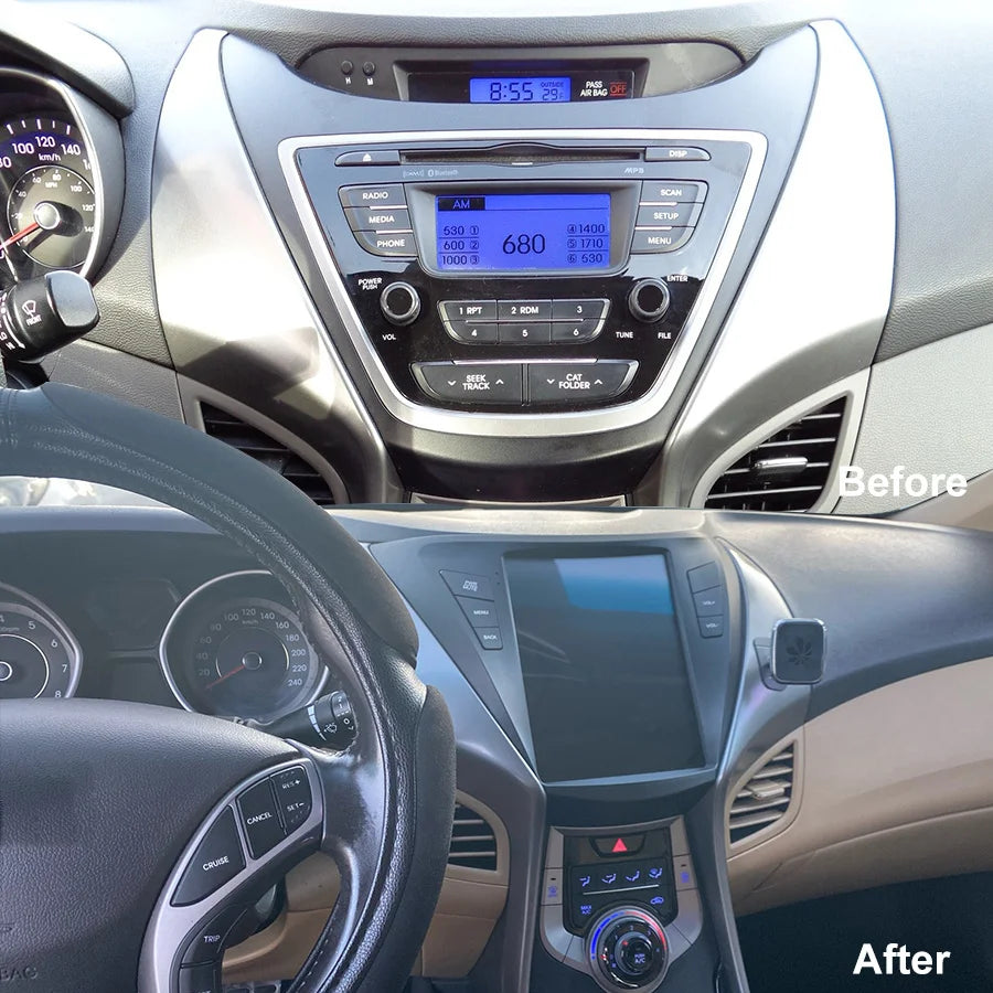 For Hyundai Elantra Tesla Screen 2011-2013 Android 14 Car Radio Multimedia Video 2 Din 4G
