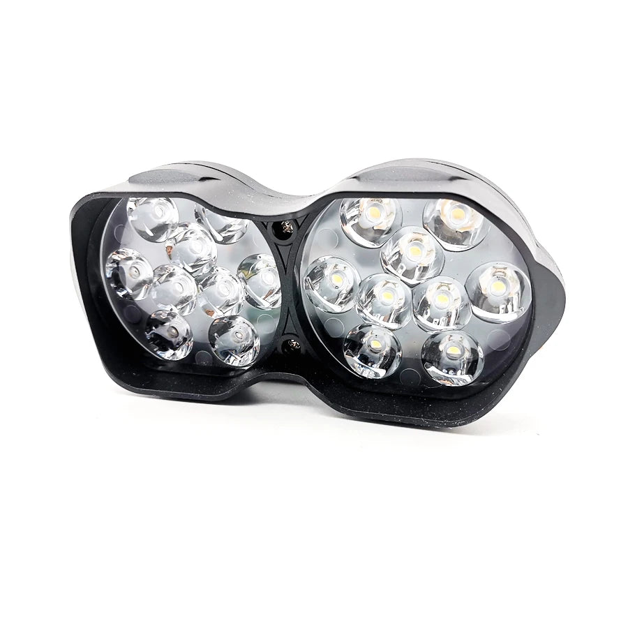 12V 30W 18LED Dual Motorcycle Spot Light Fog Driving Lamp Twin Headlight White