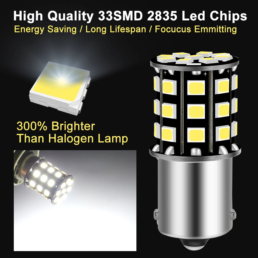 S25 1156 P21W BA15S LED BAY15D BAU15S PY21W T20 LED 7440 7443 W21W 1157 LED Bulb R5W DC 12