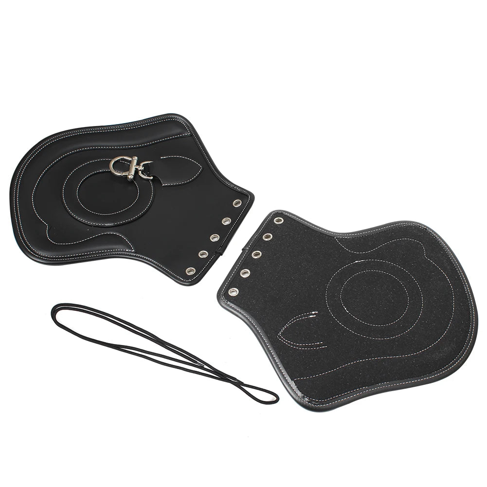 Universal Motorcycle PU Leather Heat Saddle Shield Deflectors Black For Harley Touring Road Elec - Automotive LED Light