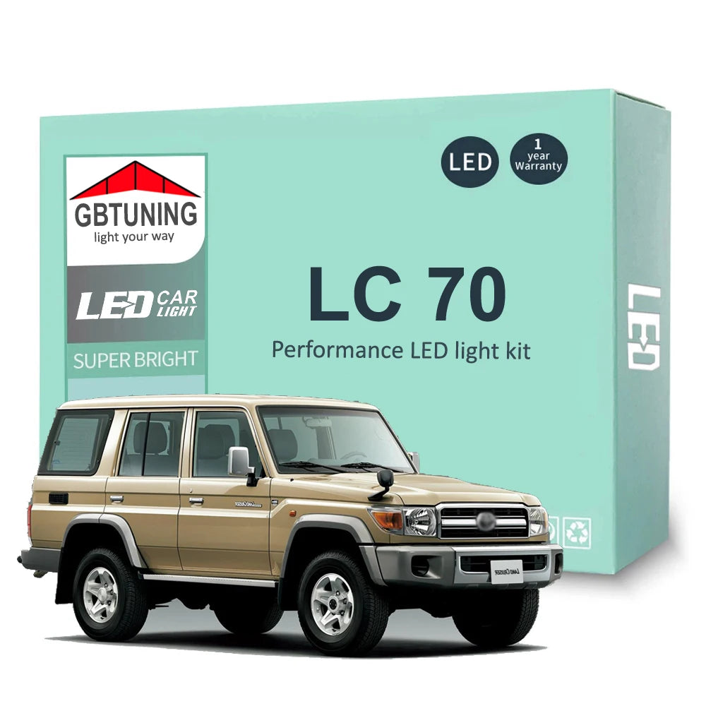 7-Piece LED Interior Light Kit for Toyota Land Cruiser 70 Series LC70 LC71 LC76 LC78 LC79 1990-2020 - Canbus Dome Map...