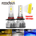 roadsun 2Pcs H4 H7 LED H1 H3 Car Lamp H11 H8 9005 HB3 led H13 9004 9007 9006 HB4 Headlight