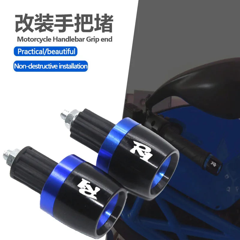 7/8'' 22mm For YAMAHA YZF-R1 YZFR1 YZF R1 2004-2014 CNC Alumiunm Plugs Motorcycle Handlebar Moto - Automotive LED Light