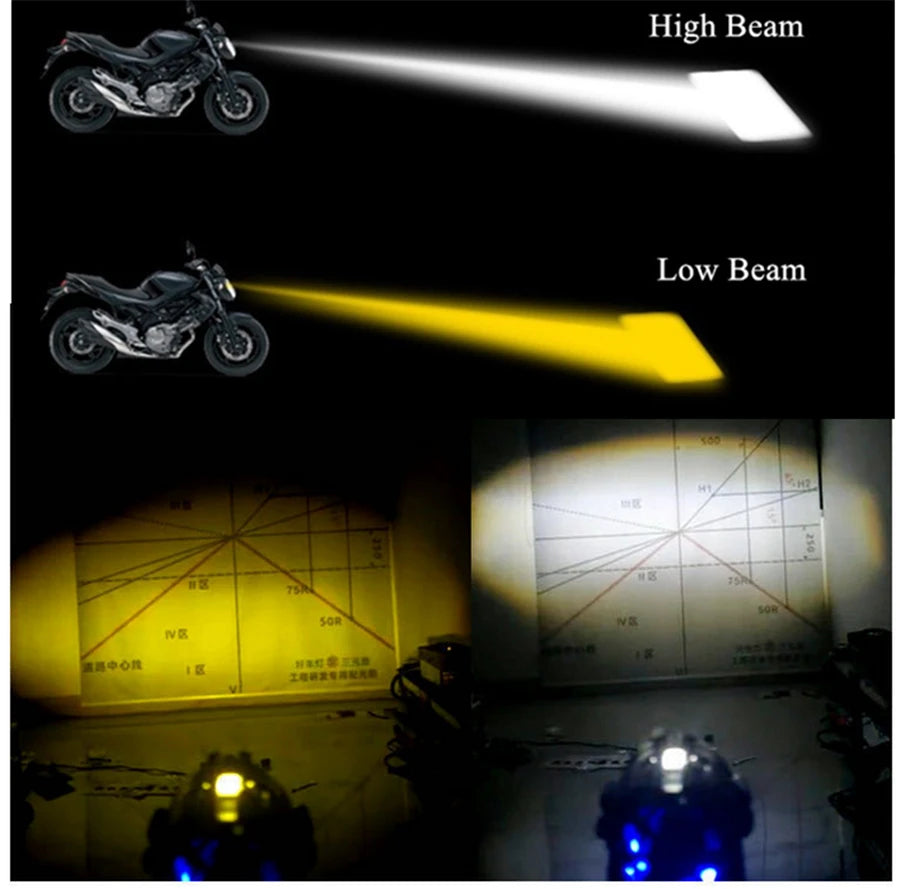 Motorcycle Scooter LED Headlight Spot Fog Lights Driving Lamps 2PIECES 30W