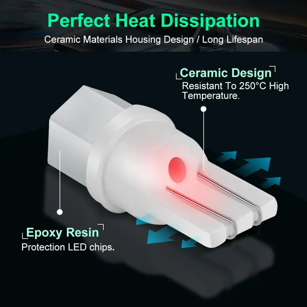 10-Piece LED Interior Light Kit for W5W T10 - Canbus Error-Free Interior Bulbs