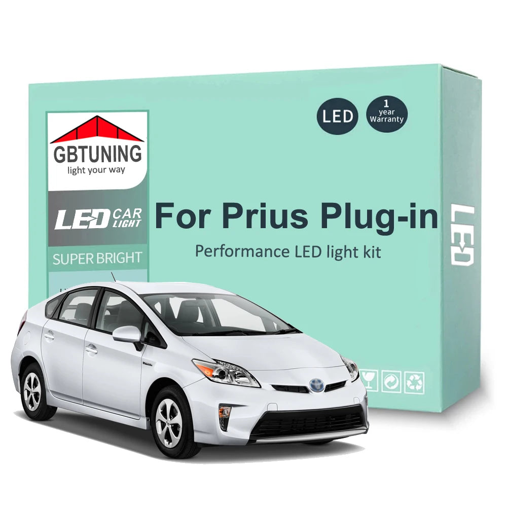 12-Piece LED Interior Light Kit for Toyota Prius Plug-in 2010-2013 - Canbus Dome Map Door Trunk Bulbs | AUTOKITSHOP