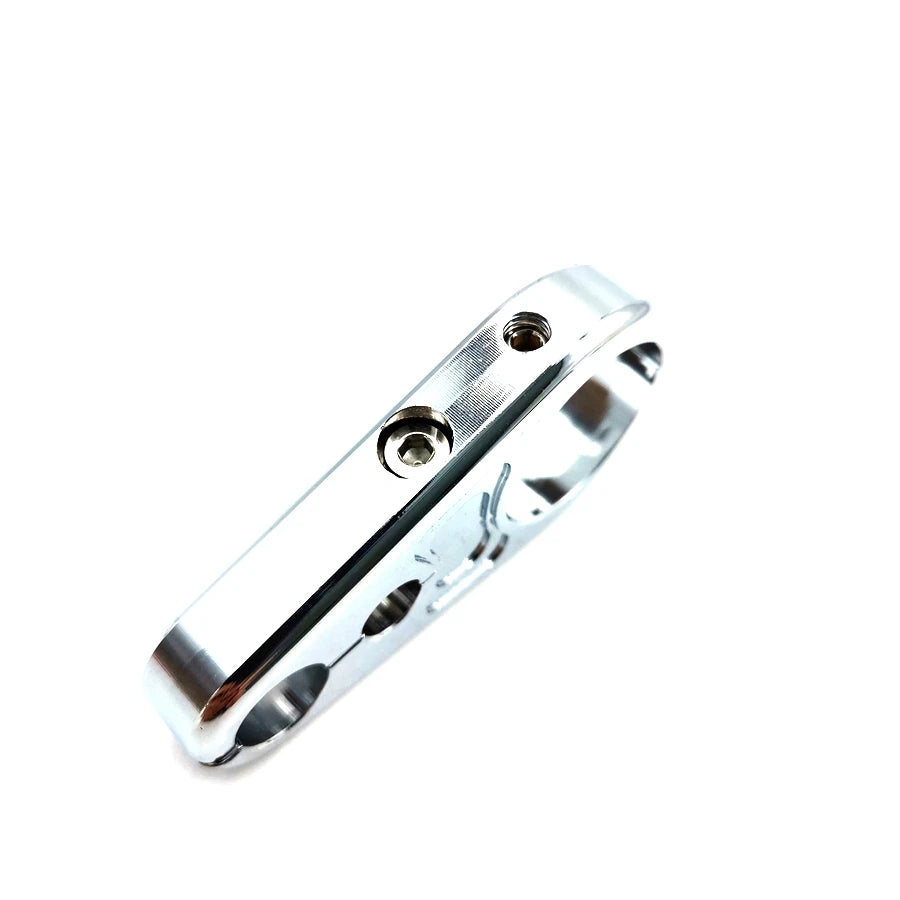 Chrome Aluminum Alloy Brake Clutch Cable Wire Clamp Clip For 1" 25mm Handlebar