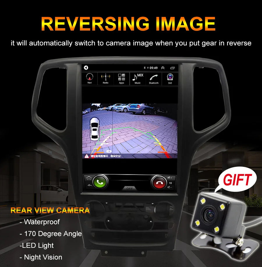12.8inch For Jeep Grand Cherokee 2013 - 2018 Car Radio Android 15 Vertical Screen Multimed