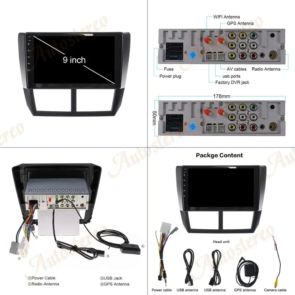 Carplay For Subaru Forester WRX 2008-2014 Android 13.0 Car Radio GPS Multimedia Player And