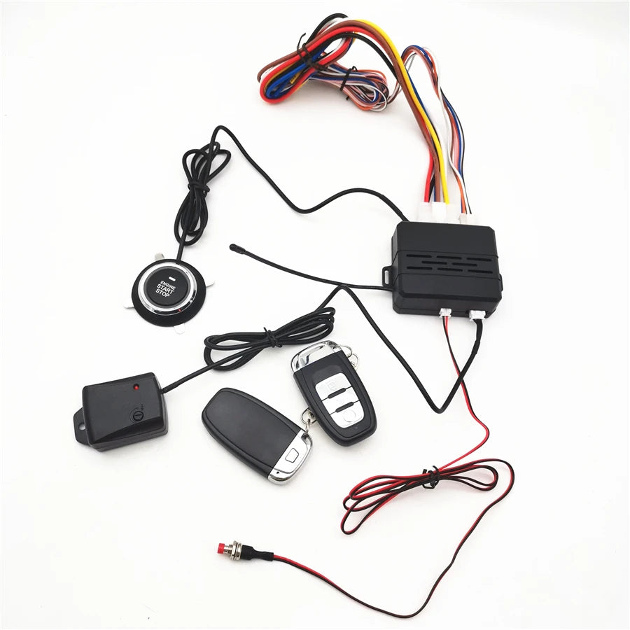 Car SUV One Key Remote Start System Ignition Engine Start Button Vibration Alarm
