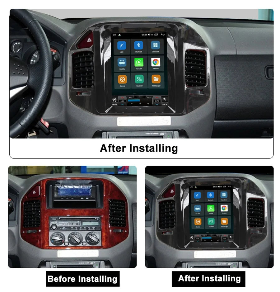 9.7" Android 9.0 Car GPS Wifi Navi Stereo Radio 2+32GB For Mitsubishi Pajero 1999-2006