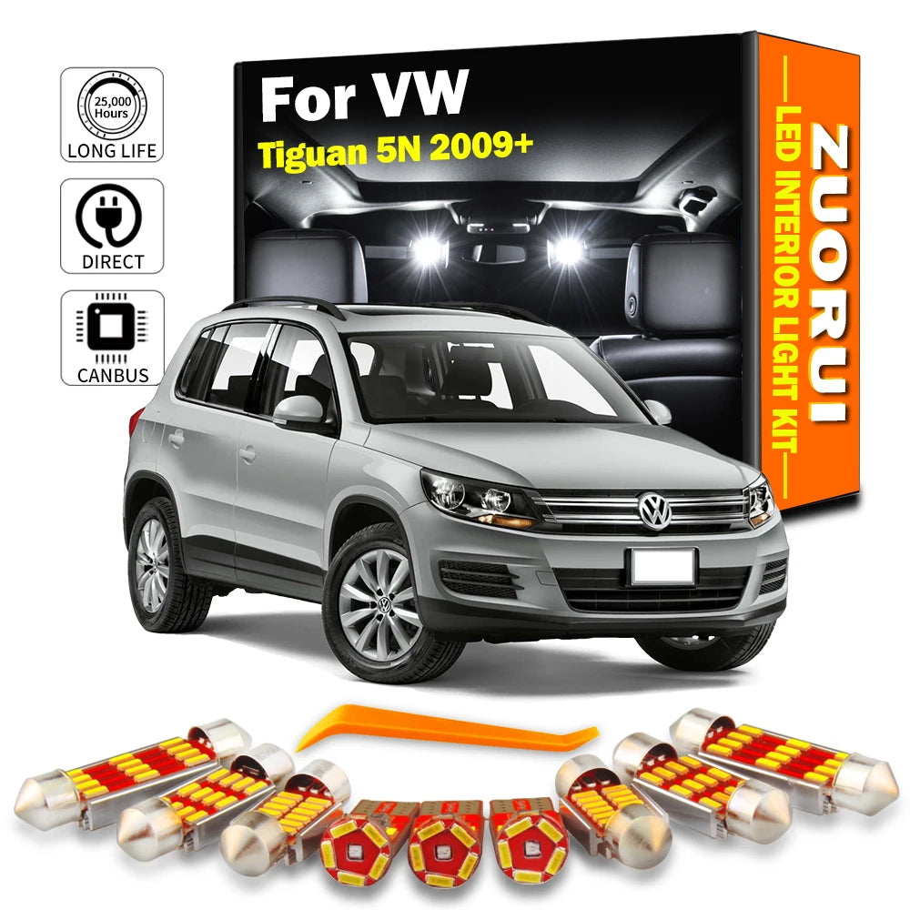 13-Piece LED Interior Light Kit for Volkswagen VW Tiguan 5N - Canbus Error-Free Bulbs | AUTOKITSHOP