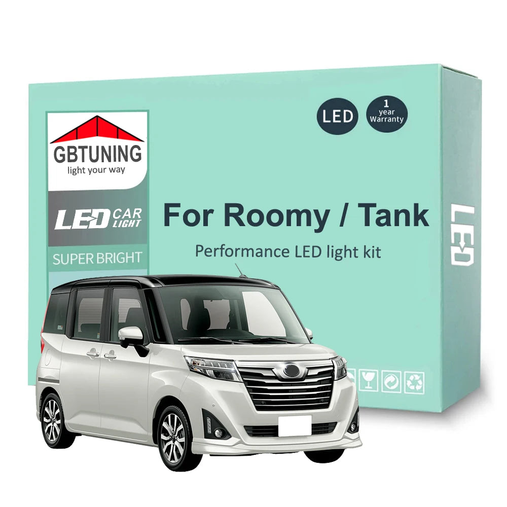 12-Piece LED Interior Light Kit for Toyota Roomy Tank - Canbus Error-Free Bulbs | AUTOKITSHOP