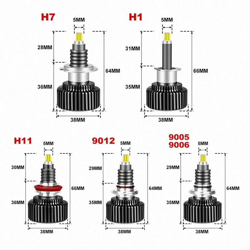 450W 220000LM H4 H7 Led Headlight Bulb 360 Mini H1 H8 H11 Fog Light 9012 Hir2 9006 HB4 HB3