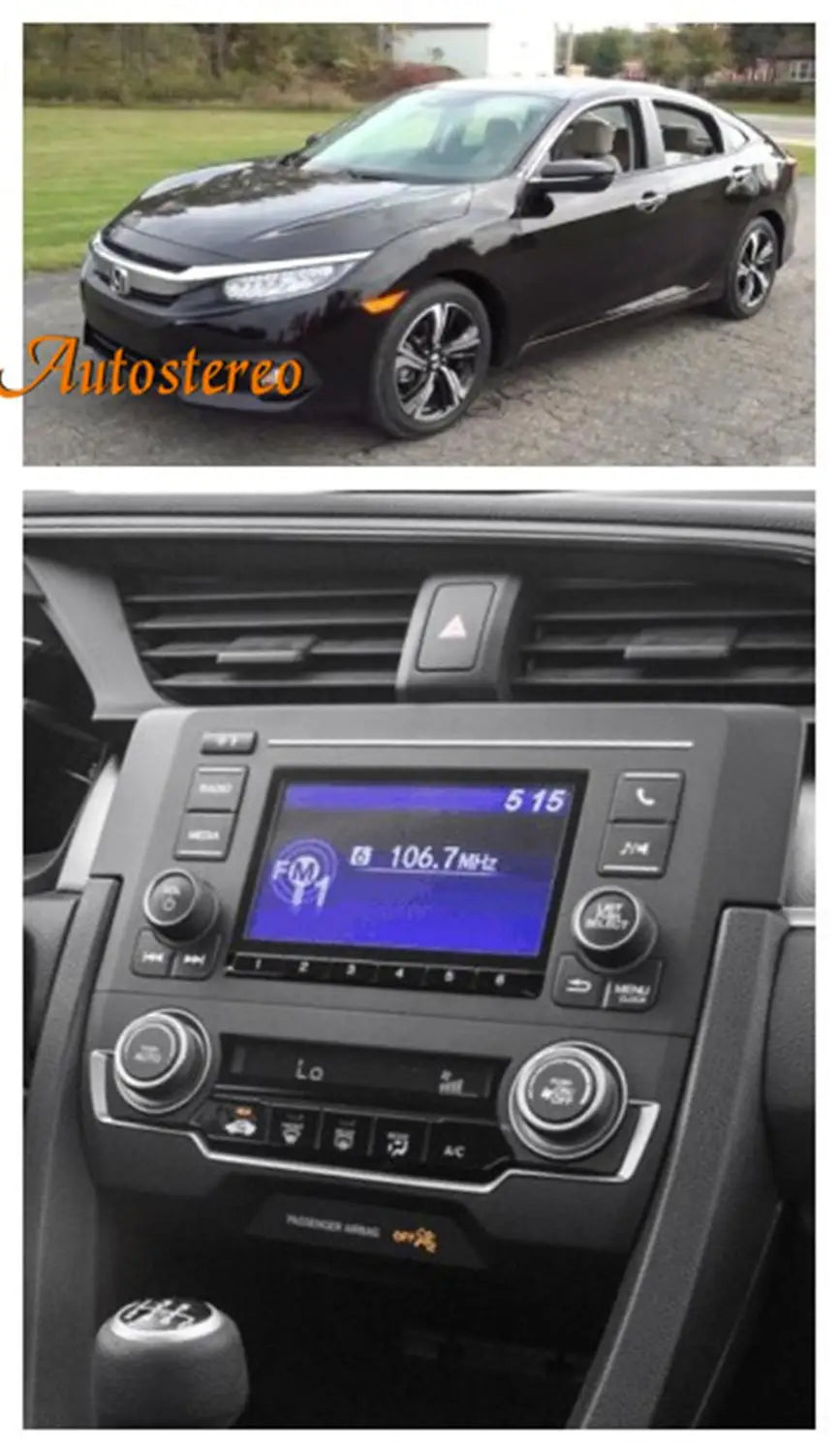 Carplay Android 14 Car GPS Navigation For Honda Civic 2016-2021 Stereo Head Unit DSP Multi