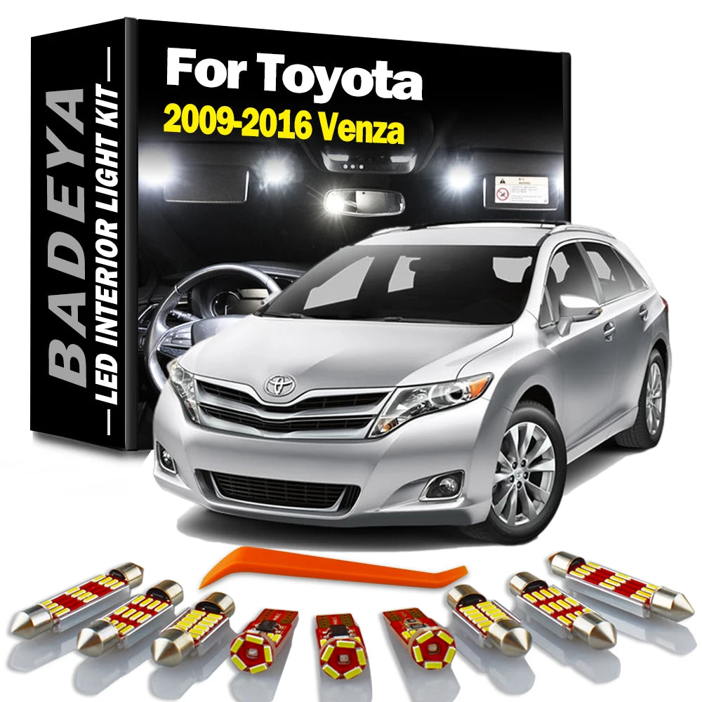 BADEYA 13Pcs Canbus LED Interior Light Kit For Toyota Venza 2009 2010 2011-2016 Map Door D