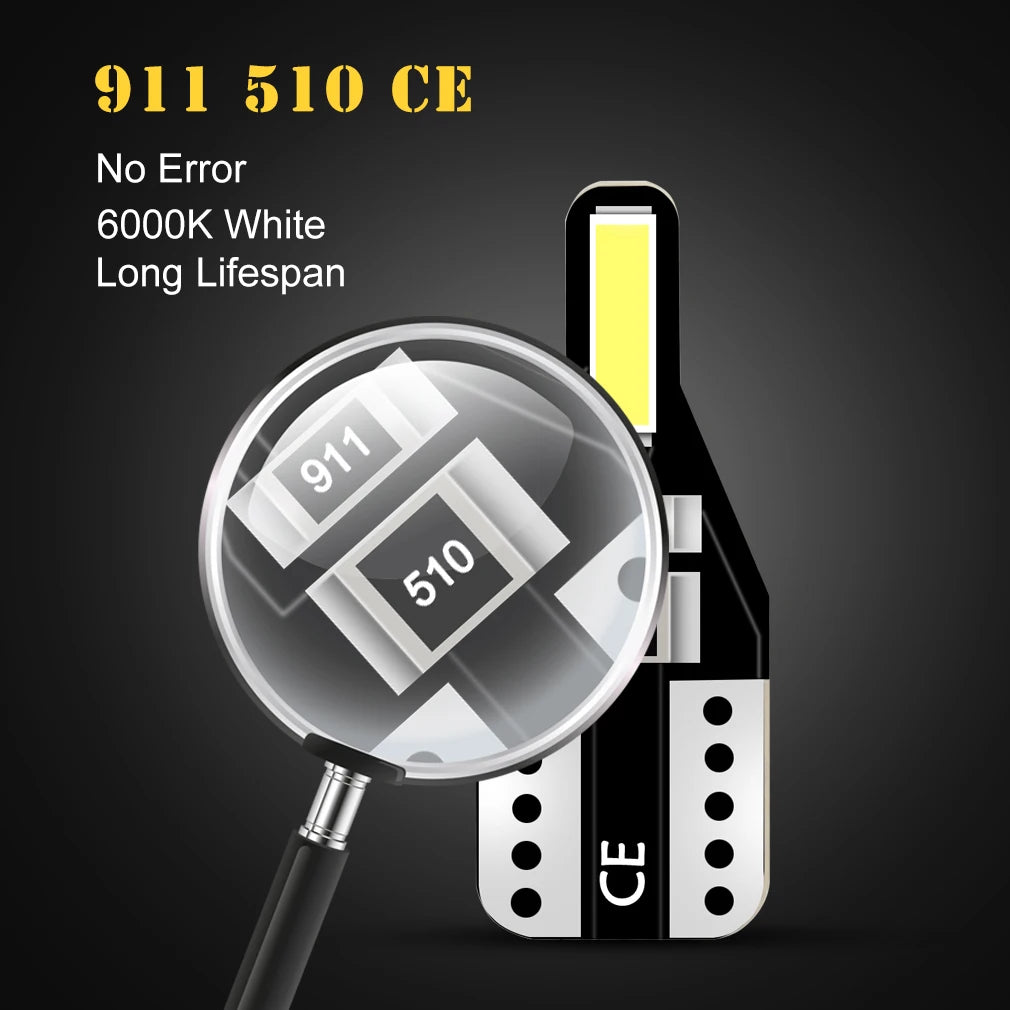 10-Piece LED Interior Light Kit for W5W T10 - Canbus Error-Free Interior Bulbs