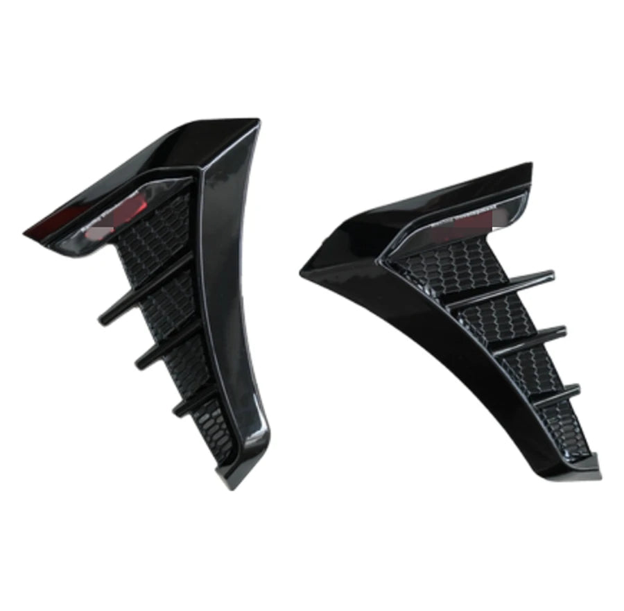 Universal Car Fender Side Intake Air Wing Grille Vent Cover Trim Gloss Black 2PIECES