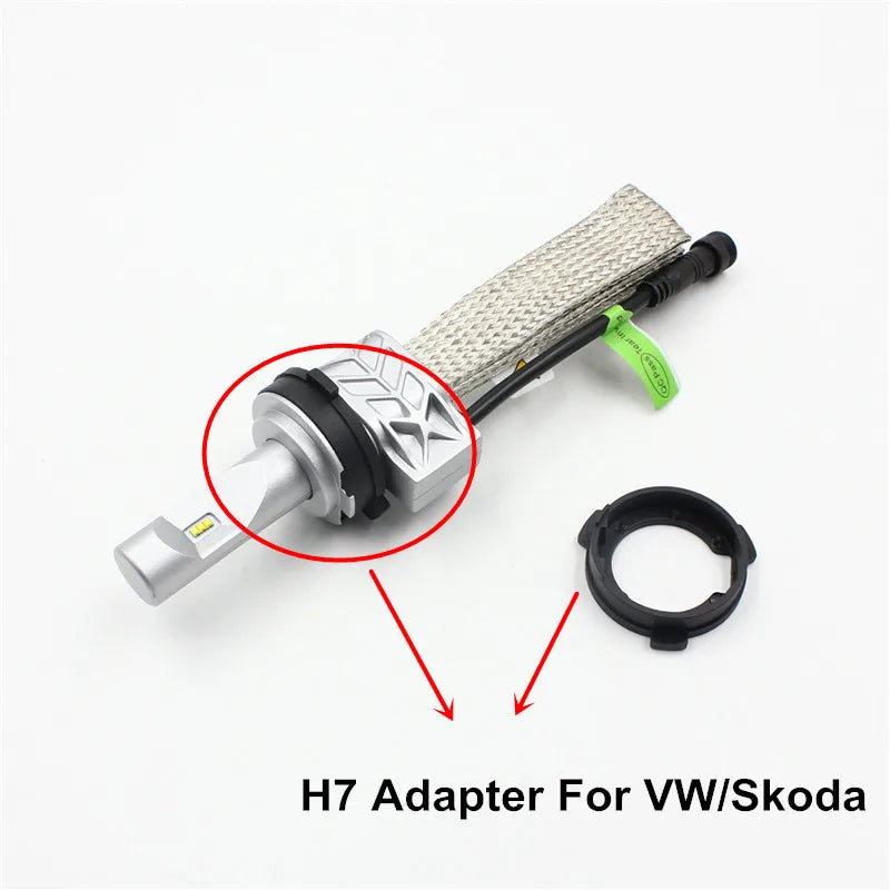 Car H7 LED Headlight Bulb Holder Adapter For VW Polo Lavida Lamando Touran Tiguan H7 Adapt