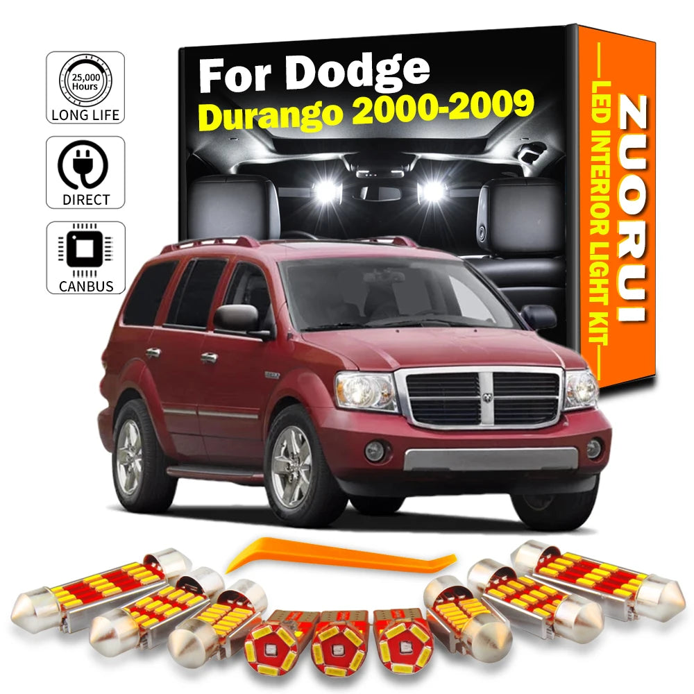 9-Piece LED Interior Light Kit for Dodge Durango 2000-2004 - Canbus Dome Map Door Trunk Bulbs | AUTOKITSHOP