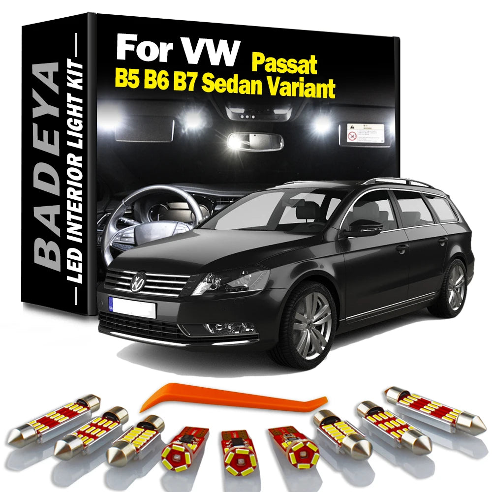 BADEYA Canbus Car Bulbs LED Interior Map Dome Light Kit For Volkswagen VW Passat B5 B6 B7