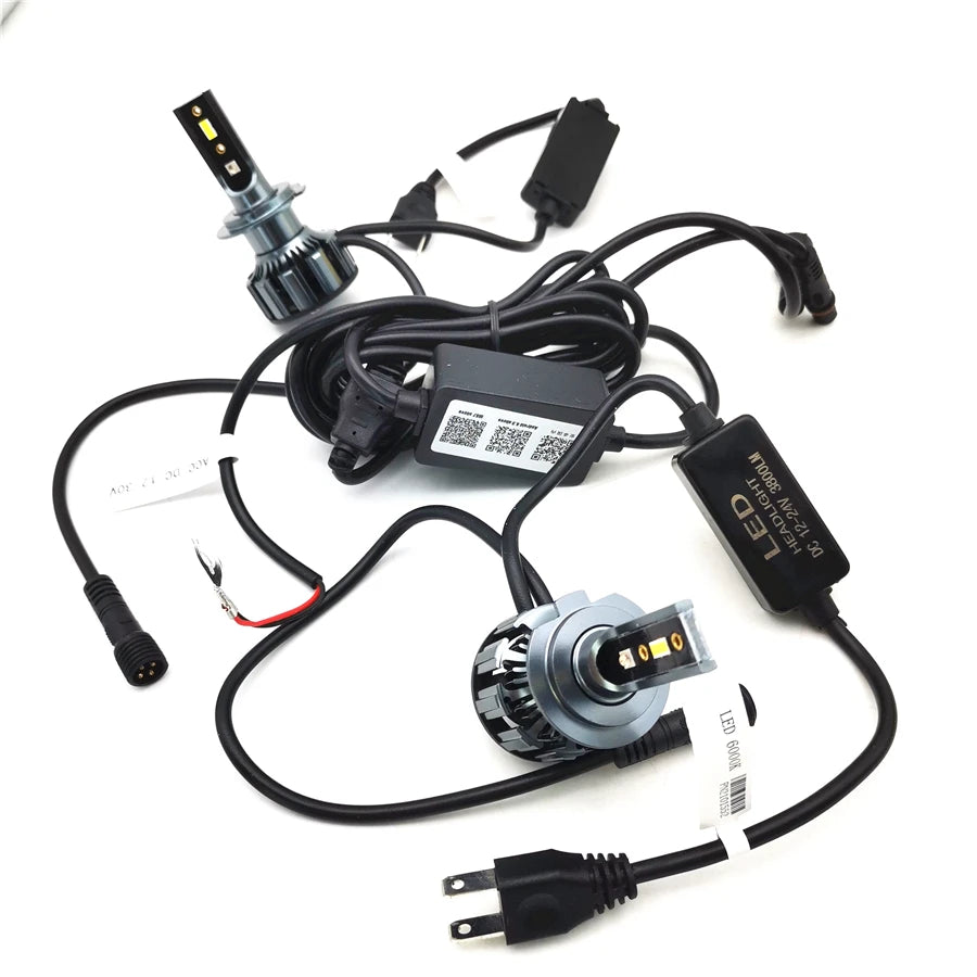 Pair H7 LED RGB 72W 4000LMx2 Car Auto Headlight Driving Fog Bulbs APP Control