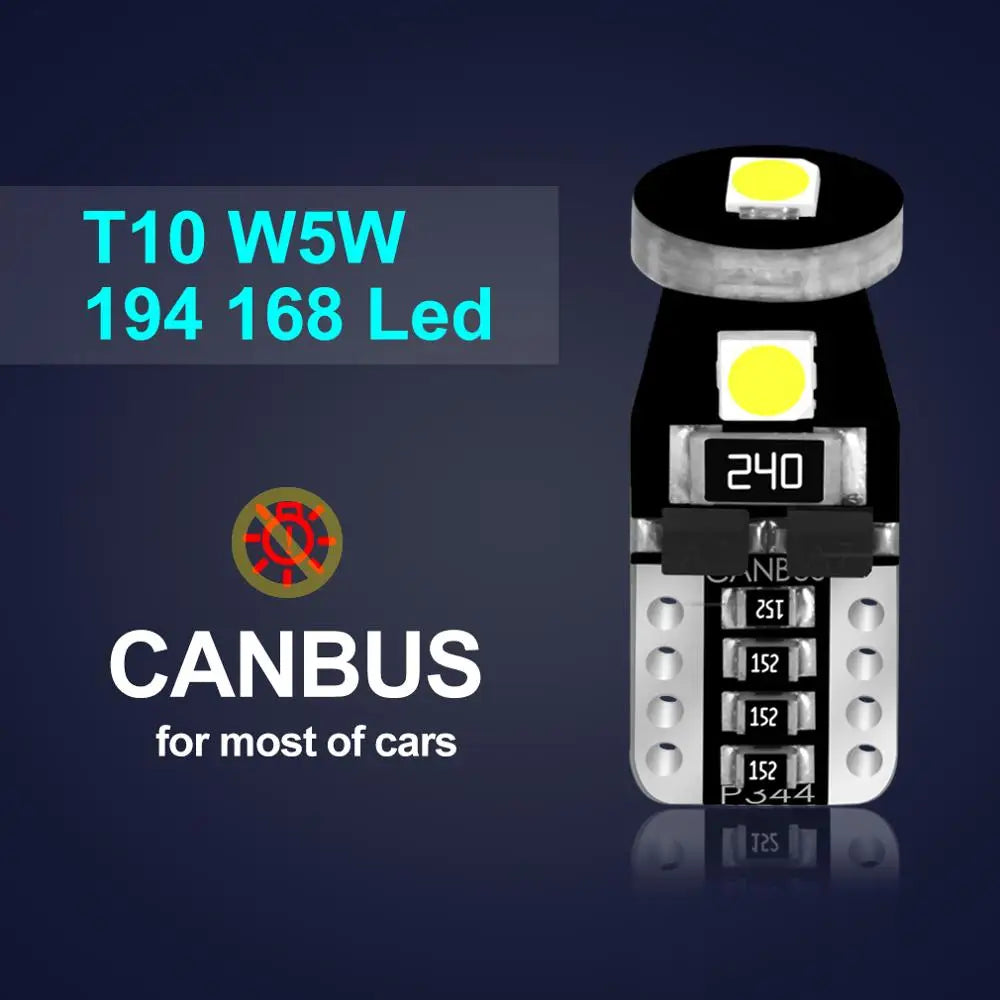 10-Piece LED Interior Light Kit for W5W T10 - Canbus Error-Free Interior Bulbs