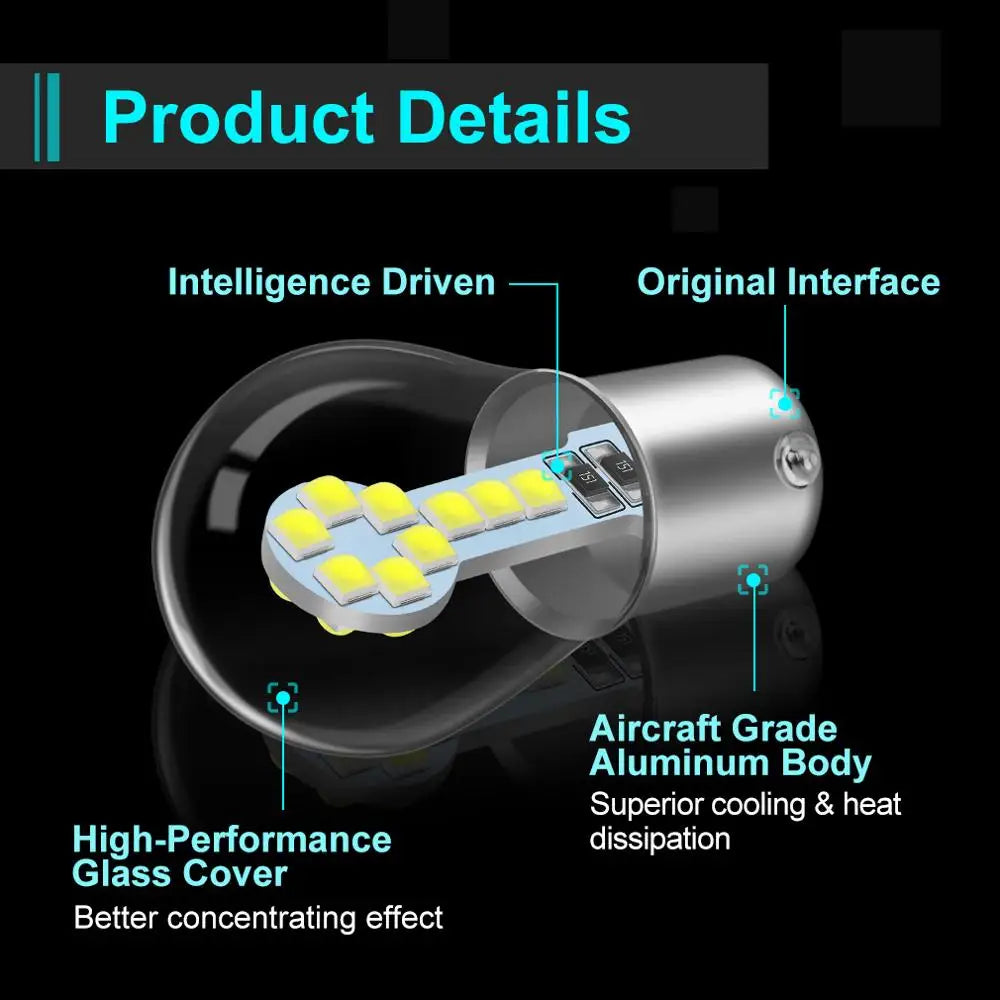 1156 BA15S P21W Led 1157 BAY15D P21/5W Led Bulbs Ampoule R5W R10W 18SMD 800LM Car Fog Ligh