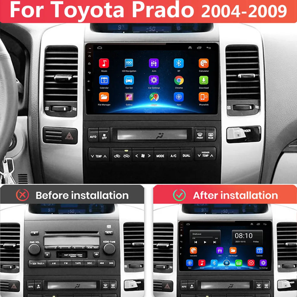 DSP 4G For Toyota Land Cruiser Prado 120 LC120 GPS Car Radio Multimedia Video Player Autor