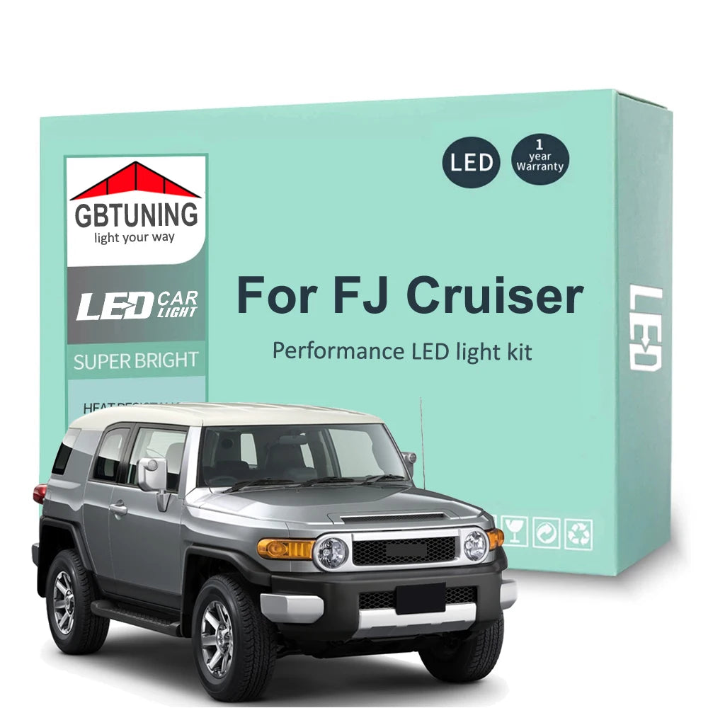 9-Piece LED Interior Light Kit for Toyota FJ Crusier 2007-2019 - Canbus Dome Map Door Trunk Bulbs | AUTOKITSHOP