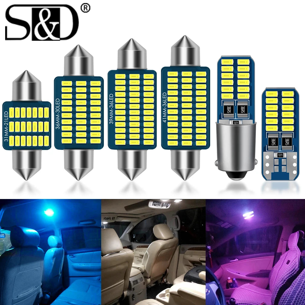 Canbus T10 W5W Led bulb C5W C10W 31MM 36MM 39MM 41MM Festoon Led BA9S T4W Led Car Light In
