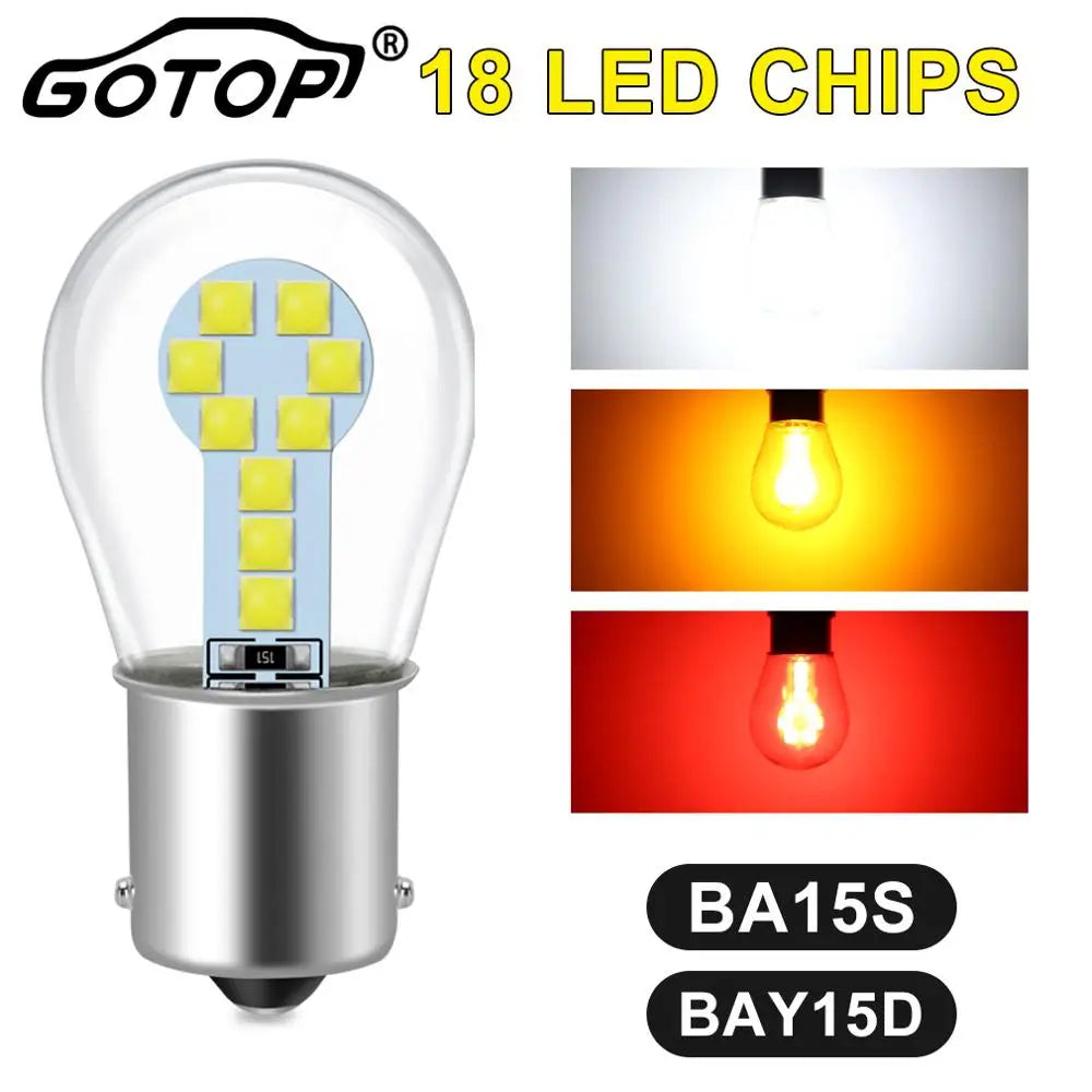 BA15S P21W 1156 Led Bulb 1157 BAY15D P21/5W R5W R10W Car Brake Lights 18SMD 3030 Chips DRL