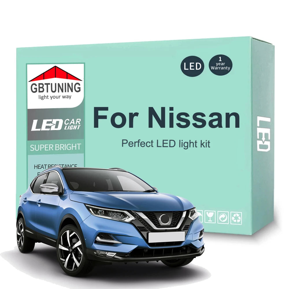 LED Interior Light Kit for Nissan Qashqai J10 J11 J12 X Trail T30 T31 T32 Kicks Juke Pathfinder R51 R52 Murano Patrol...