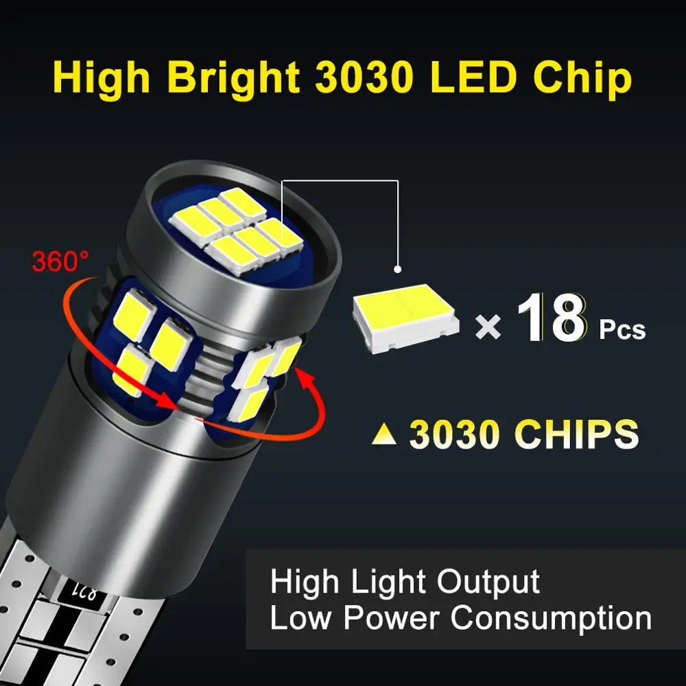 T10 W5W Led Bulb Super Bright 18SMD 3030 Chips 168 194 Turn Singal Light Car Accessories C