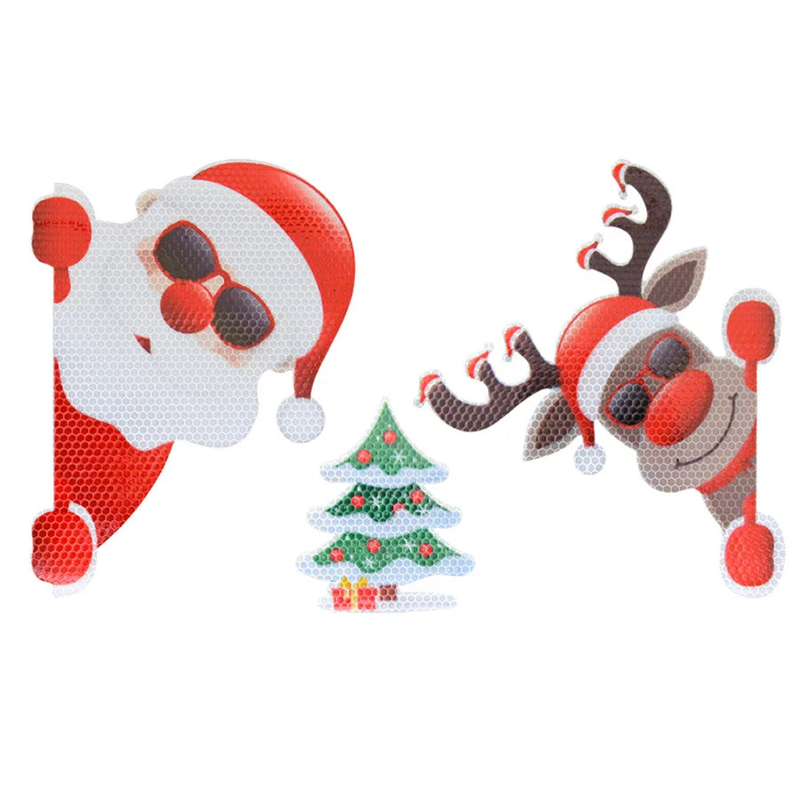 Car Sticker Magnetic Decal Refrigerator Magnets Santa Claus Moose Reflective Sticker Chris