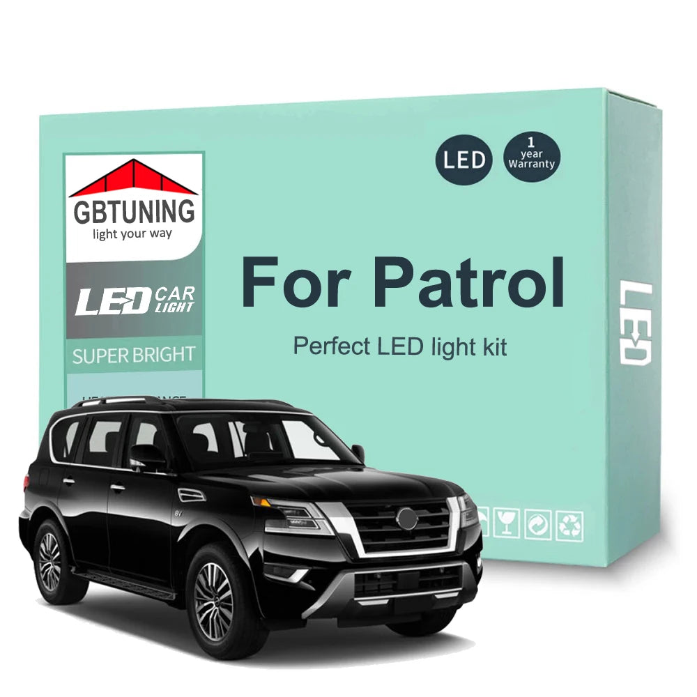 LED Interior Light Kit for Nissan Patrol Y61 Y62 2000-2015 - Canbus Dome Map Door Trunk Bulbs | AUTOKITSHOP