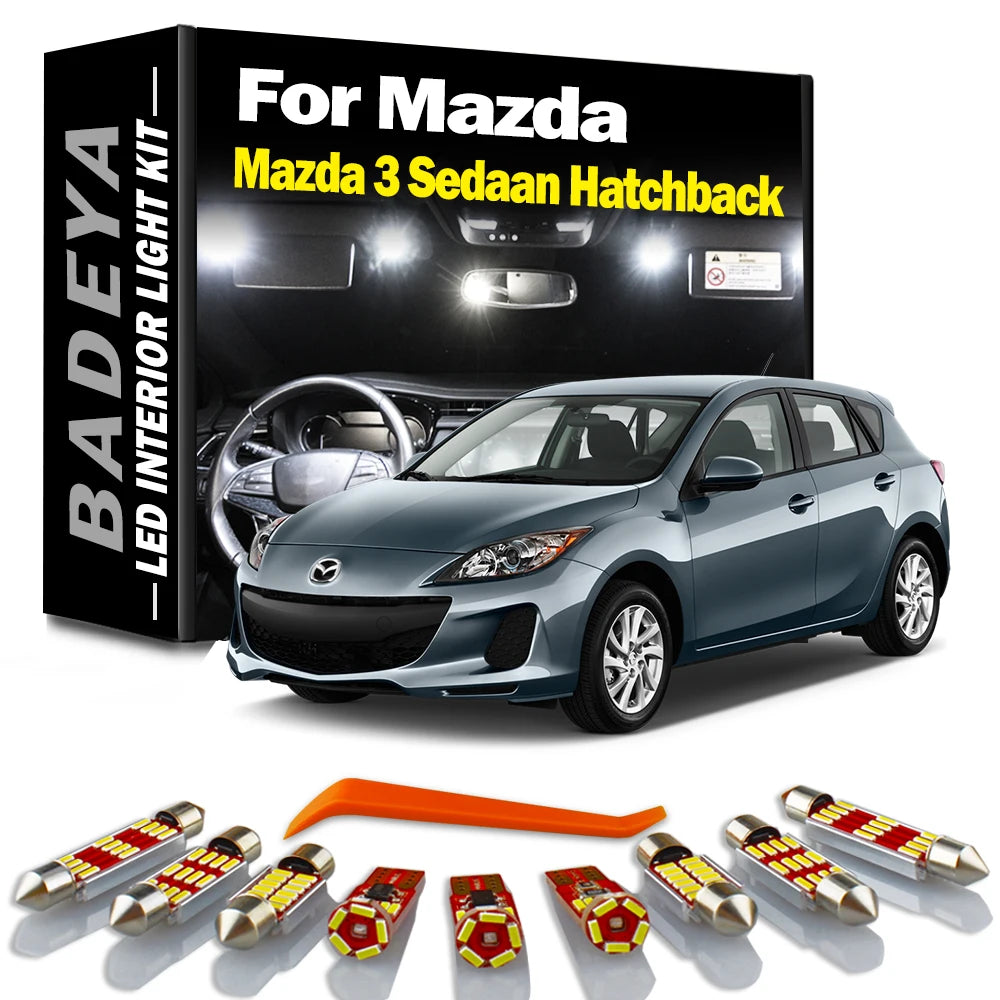 9-Piece LED Interior Light Kit for Mazda - Canbus Error-Free Interior Bulbs