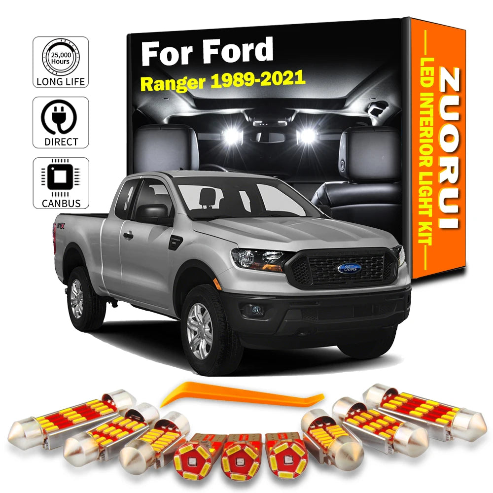 LED Interior Light Kit for Ford Ranger 1989-2018 - Canbus Dome Map Door Trunk Bulbs | AUTOKITSHOP