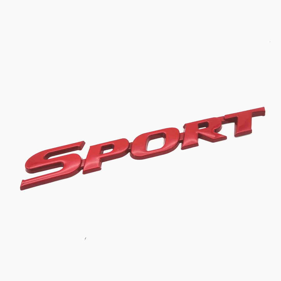 Racing Car "SPORT" Red Metal Badge Sticker Rear Trunk Fender Emblem Decal