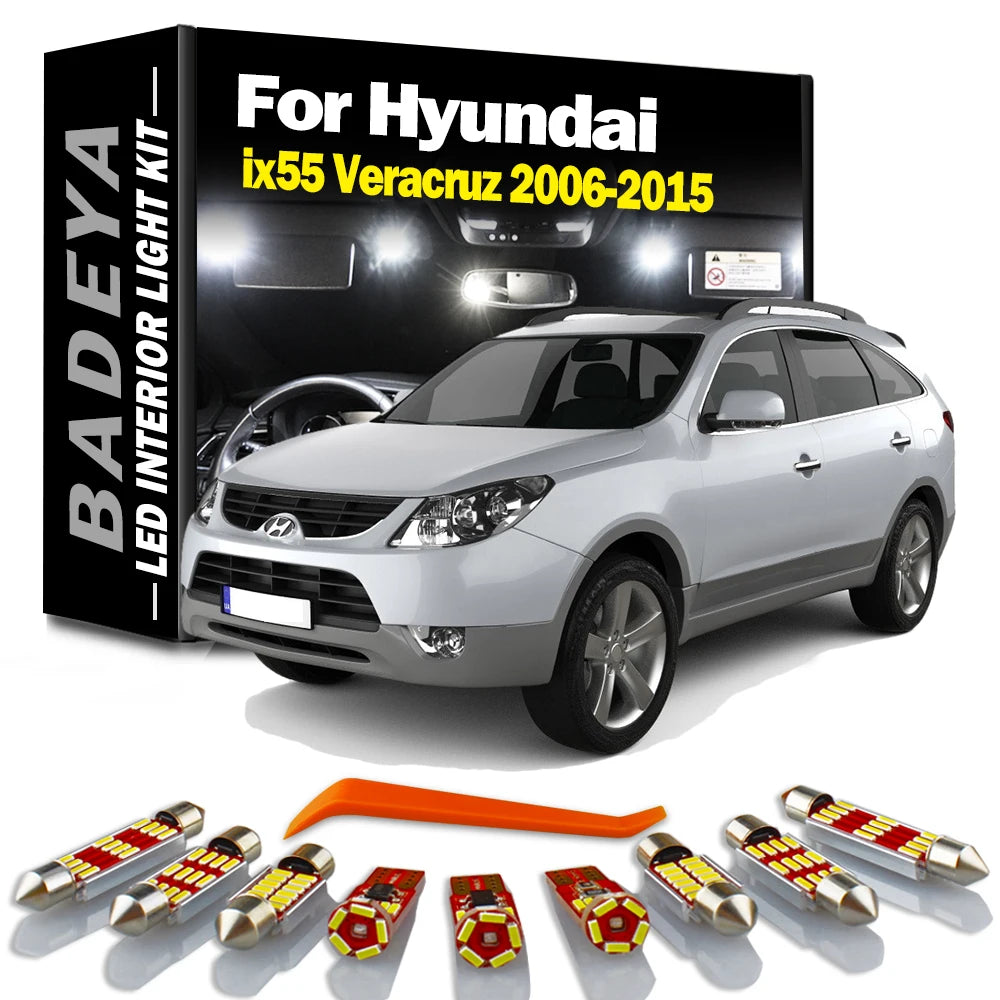 12-Piece LED Interior Light Kit for Hyundai 2006-2012 - Canbus Error-Free Interior Bulbs